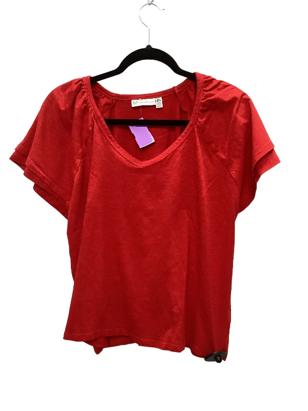 Seasonal Sale Red Top Short Sleeve Rafaella, Size Xl