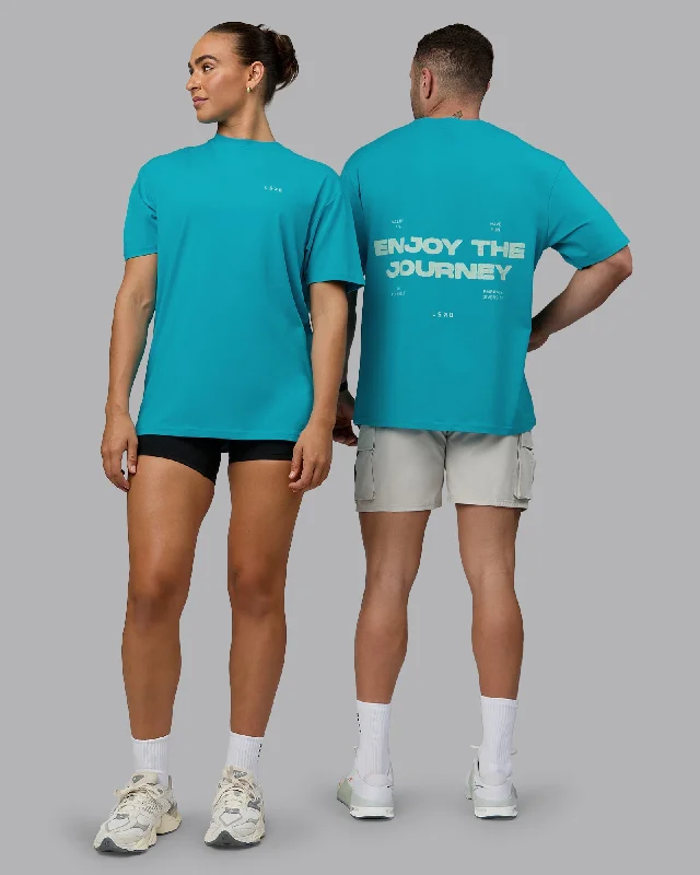 Now or Never Unisex Enjoy the Journey Value Series FLXCotton Tee Oversize - Bluebird-Surf Spray