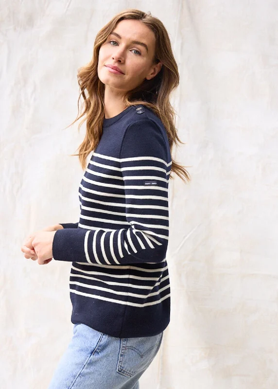 Weekend Deals That Wow BREGANCON - Breton Striped Sweater with Jacquard Elbow Patch for Women (NAVY / IVORY) Weekend Deals That Wow BREGANCON - Breton Striped Sweater with Jacquard Elbow Patch for Women (NAVY / IVORY)