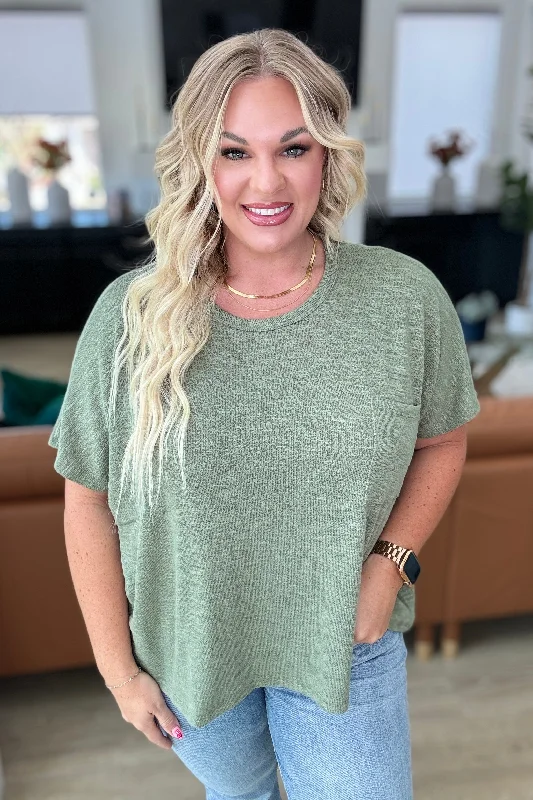 Markdowns Let Light be Light Drop Shoulder Oversized Tee in Light Olive