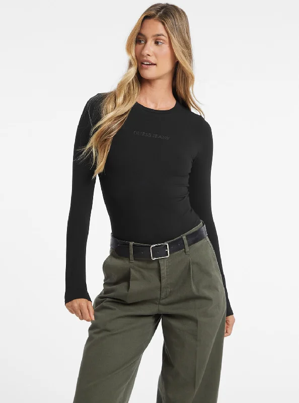 Shop and Save GUESS Jeans Black Bodysuit Top
