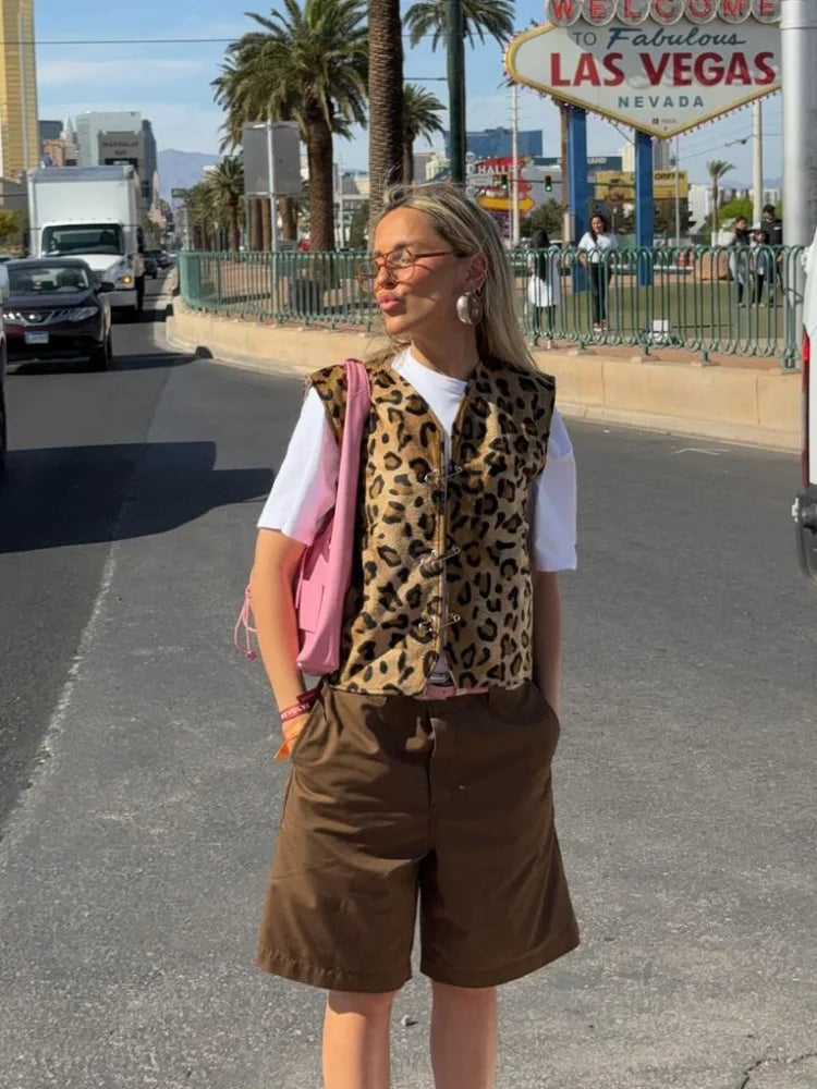 Weekend Savings Sensation Josie | Casual Leopard Vest