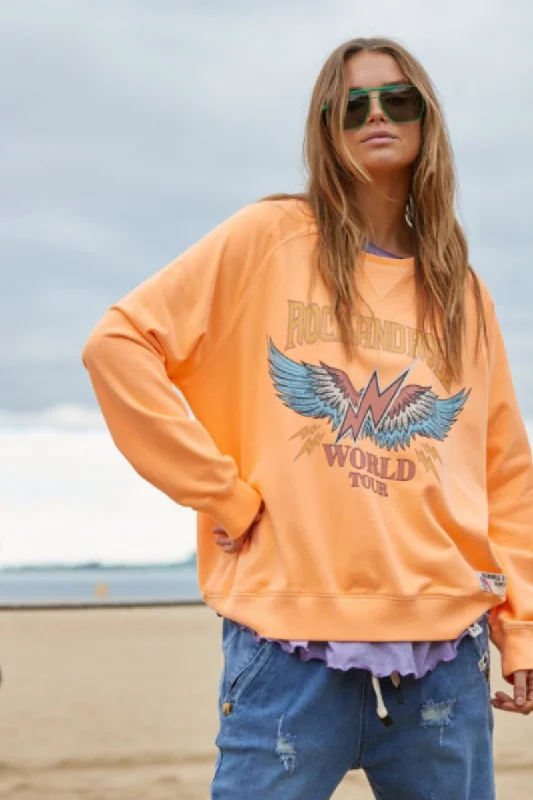 Weekend Bargains to Celebrate Hammill & Co Fluro Orange Rock & Roll Vintage Sweat