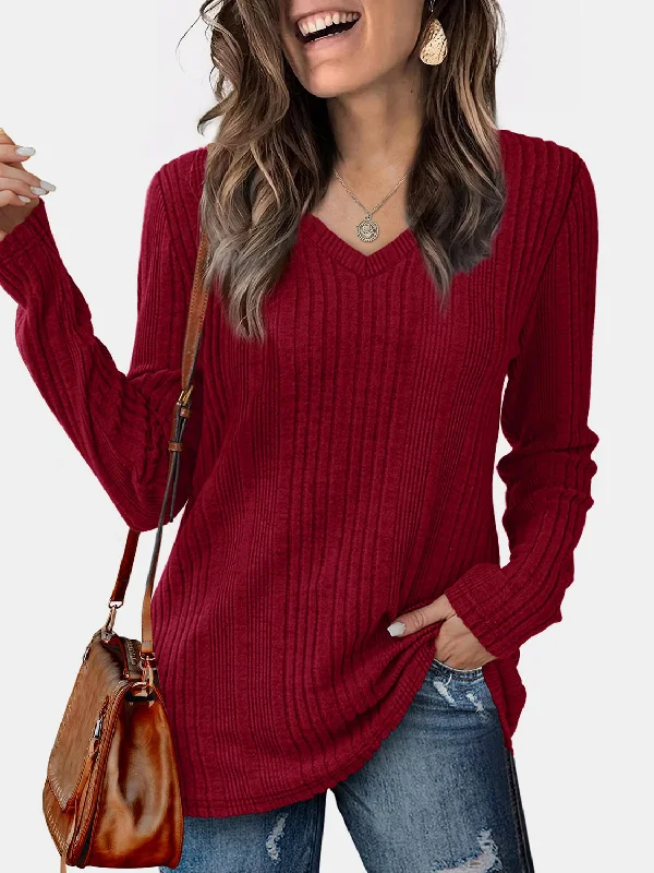 Now Available V-Neck Long Sleeve T-Shirt