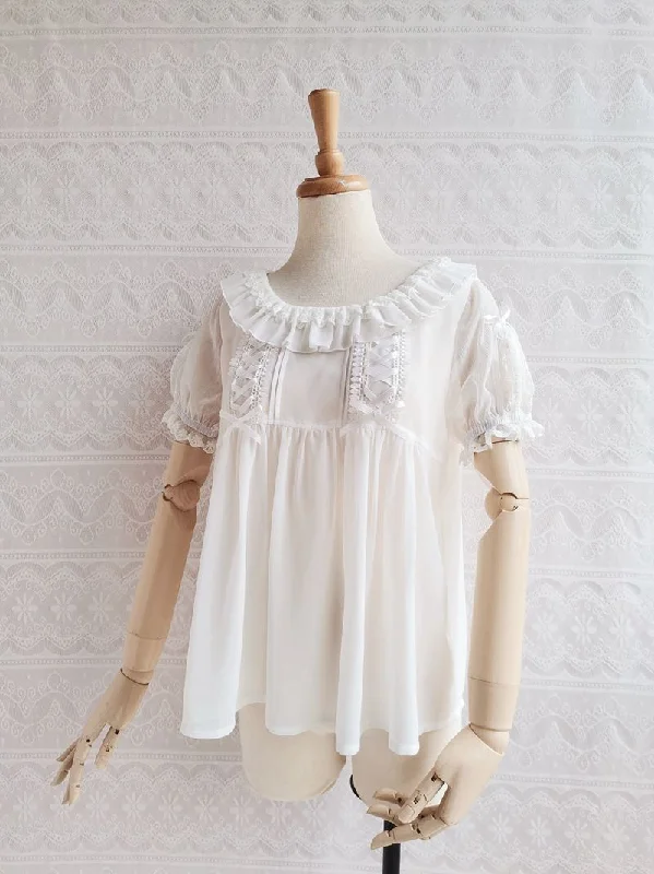 Weekend Deals That Thrill Yilia~Elegant Lolita Summer Short Sleeve Blouse