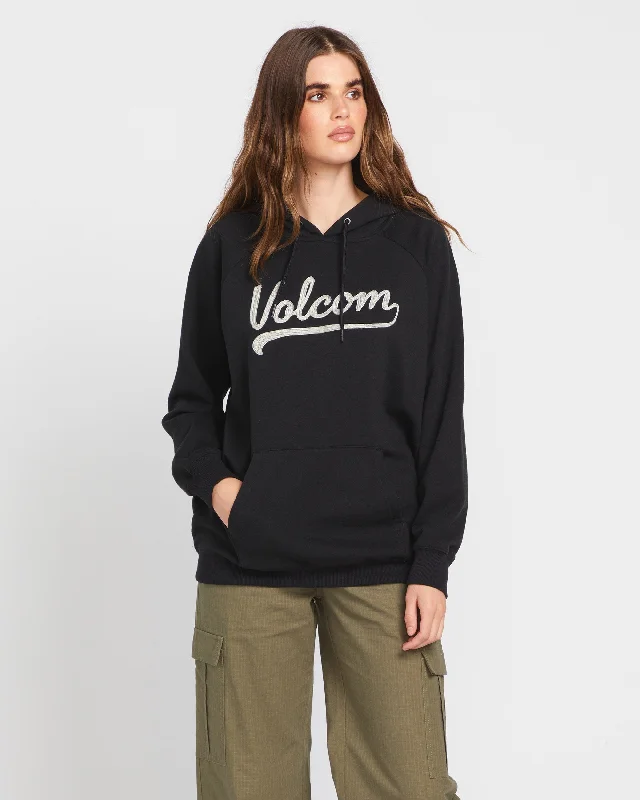 Weekend Deal Truly Stoked Boyfriend Pullover Hoodie - Black