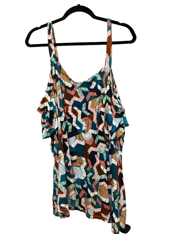 Super Discount Geometric Pattern Top Short Sleeve Lane Bryant, Size 3x