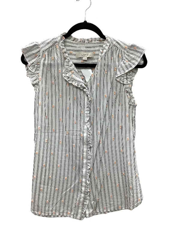 Huge Savings Black & White Top Sleeveless Loft, Size S