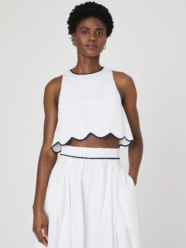 Huge Discounts Alexis Cotton Scallop Top