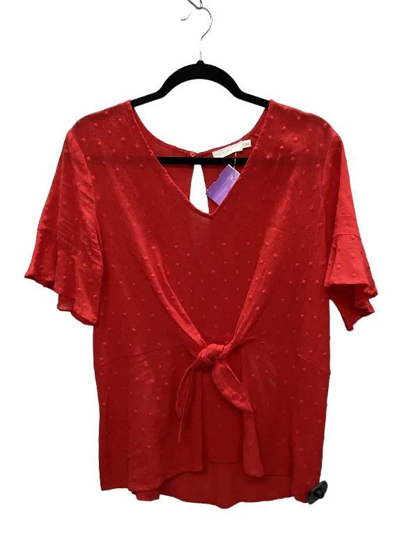 Weekend Discounts to Savor Red Top Short Sleeve Lush, Size M