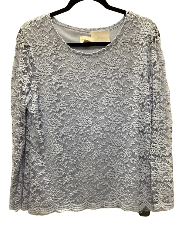 Weekend Offers You Can't Ignore Blue Top Long Sleeve Chicos, Size 2