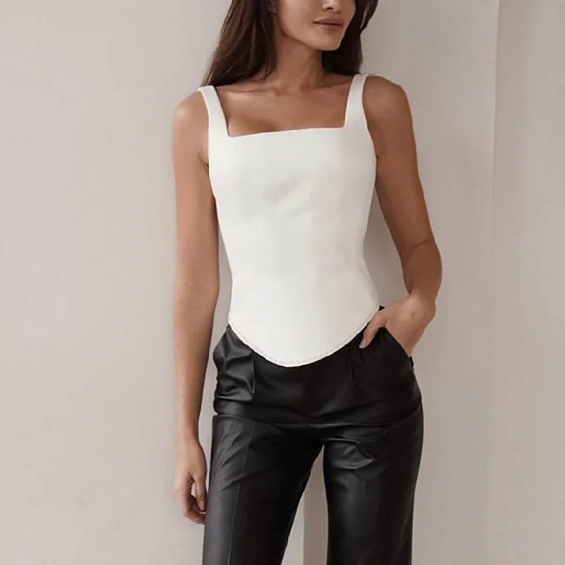 Final Clearance Fashion Niche Fishbone Slim Suspenders All-Match Tank Tops Wholesale Women'S Top