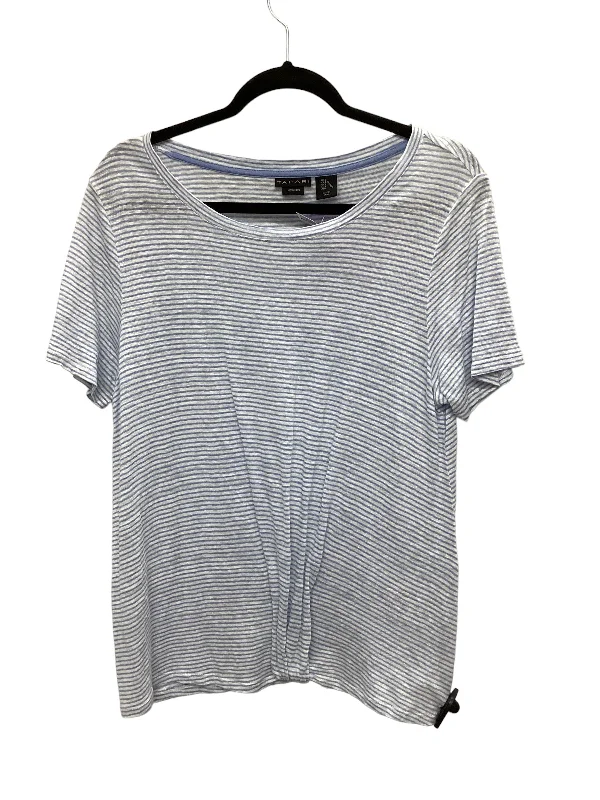 Weekend Deals That Thrill Striped Pattern Top Short Sleeve Tahari By Arthur Levine, Size L