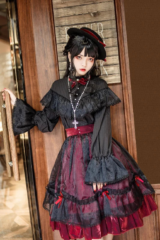 Weekend Deals That Impress Princess Chronicles~Gothic Lolita Black Organza Blouse and Skirt Weekend Deals That Impress Princess Chronicles~Gothic Lolita Black Organza Blouse and Skirt