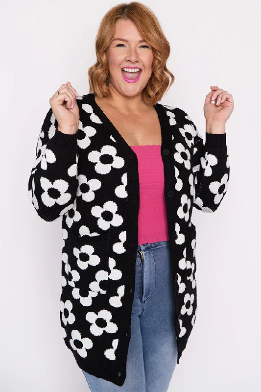 Weekend Bargains Await You Clover White Daisy Cardi