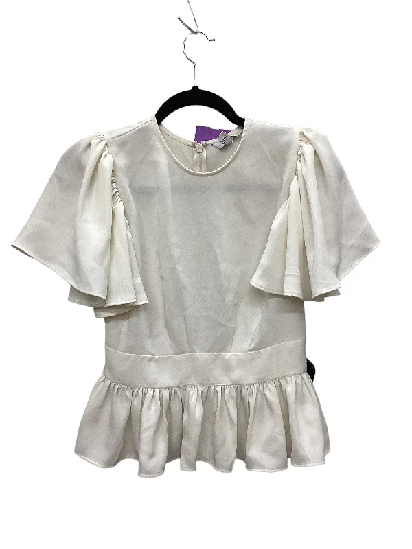 Deep Discounts Cream Top Short Sleeve Express, Size Xs