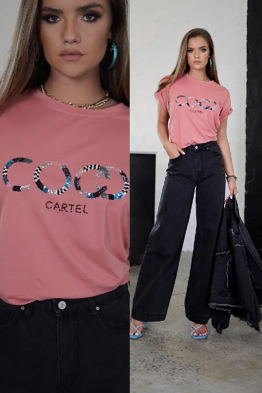 Weekend Specials to Grab Coco Cartel  LP1351 Most Loved Tee Hand Beaded - Hot Seller
