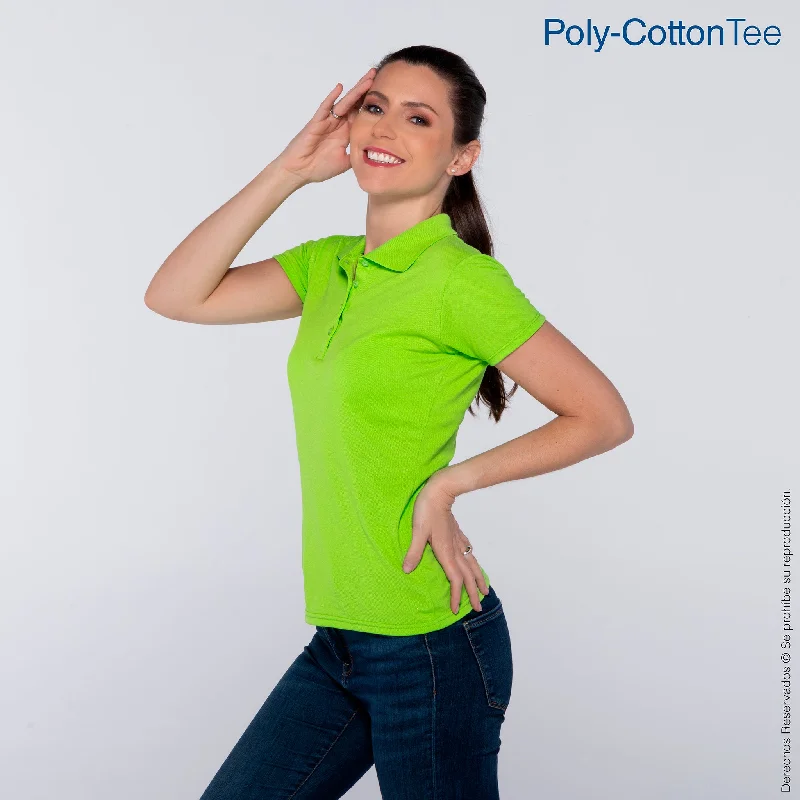 Weekend Savings Fiesta Playera Tipo Polo Piqué con Silueta para Dama · 50% Algodón 50% Poliéster · Color Lima