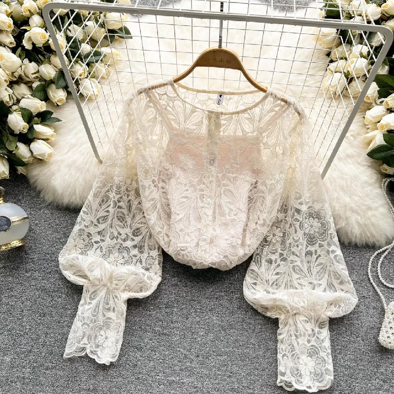 Extra Savings Cute lace long sleeve tops     S178