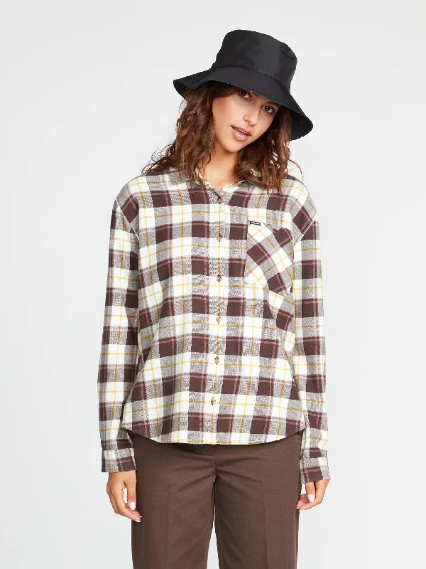 Hurry In Plaid to Meet U Long Sleeve Flannel - Espresso