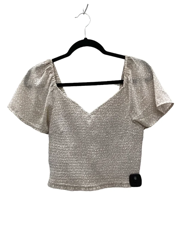 Weekend Savings Fiesta Leopard Print Top Short Sleeve Japna, Size M