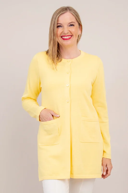 Blowout Sale Tommy Cardigan, Yellow, Cotton