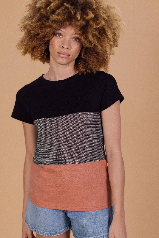 Weekend Specials to Delight Top Mia Dusty Pink Stripes.