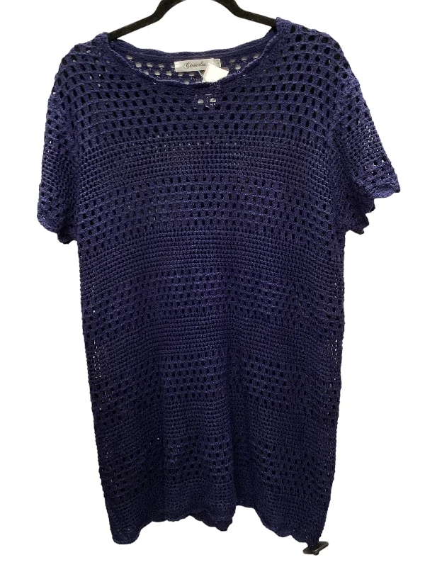 Savings Spectacular Blue Top Short Sleeve Cme, Size L