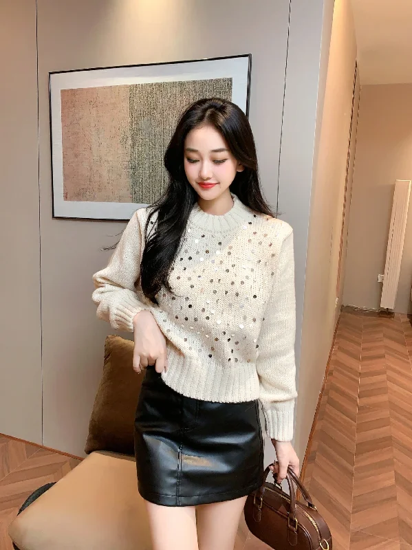 Special Price Adele Statement Woolen Sweater with Sequin Detail