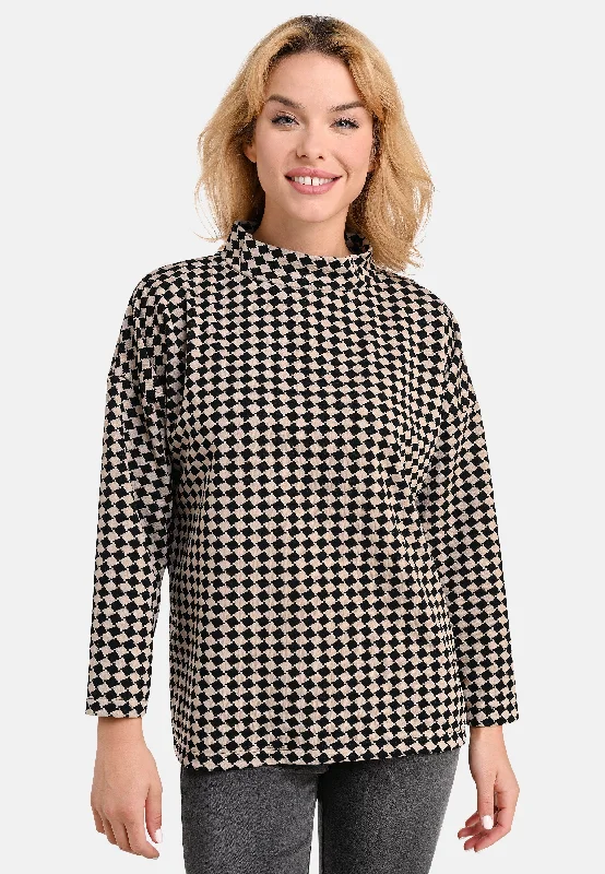 Special Discount Chessboard High Neck Top