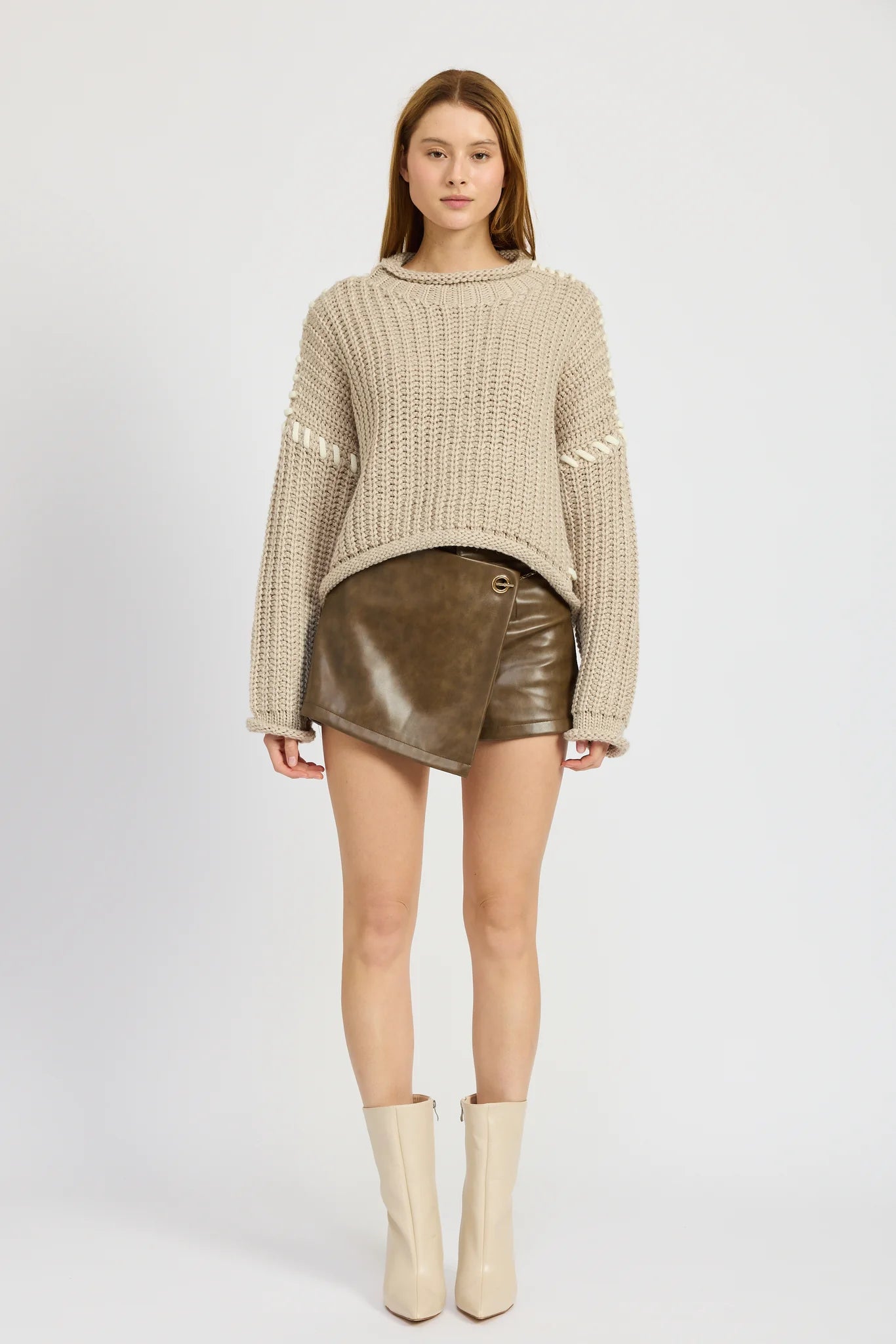 Sneak Peek Sale Beige Gray Ella Knit