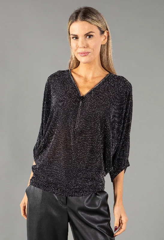 Value Pack Zip Detail Lurex Top
