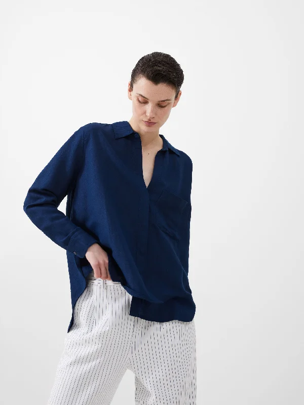 Steals and Deals Birdie Linen Boyfriend Shirt