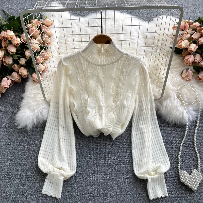 Top Pick Cute lace long sleeve tops    S530