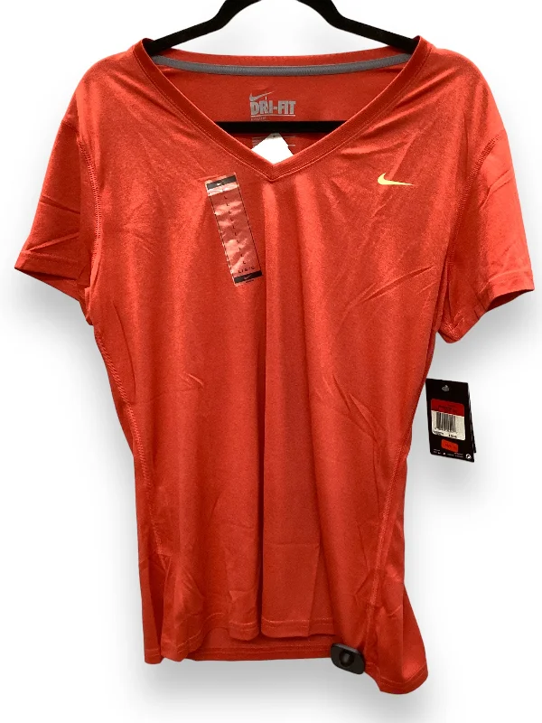 Lowest Price Orange Athletic Top Short Sleeve Nike Apparel, Size L