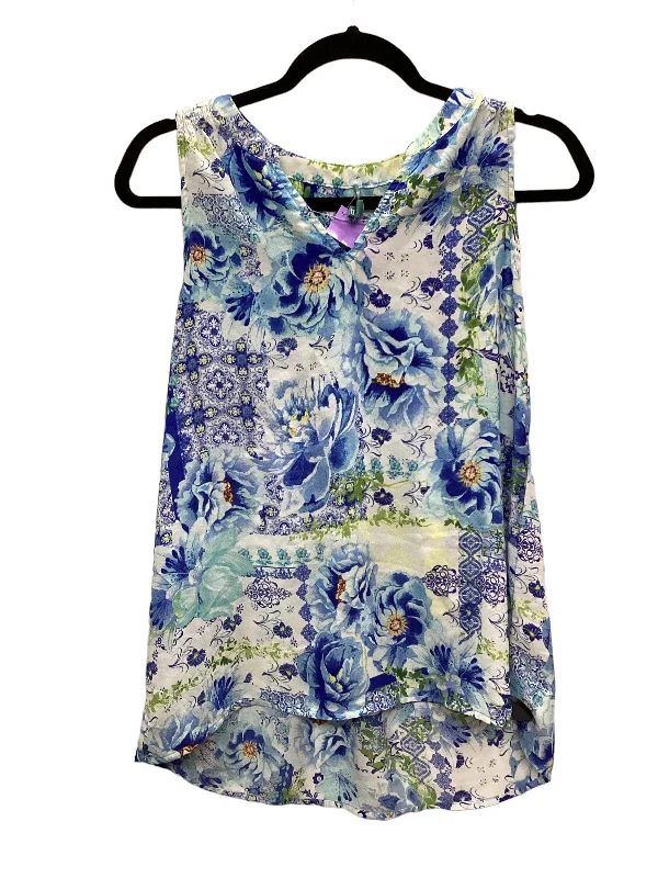 Online Deal Floral Print Top Sleeveless Clothes Mentor, Size S