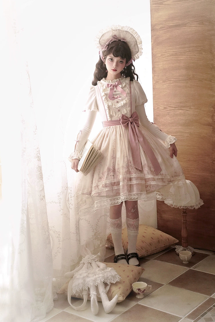 Today’s Deal Half Sweet Lolita~Doll Garden~Sweet Lolita JSK Dress Cat Print Pink Dress Set