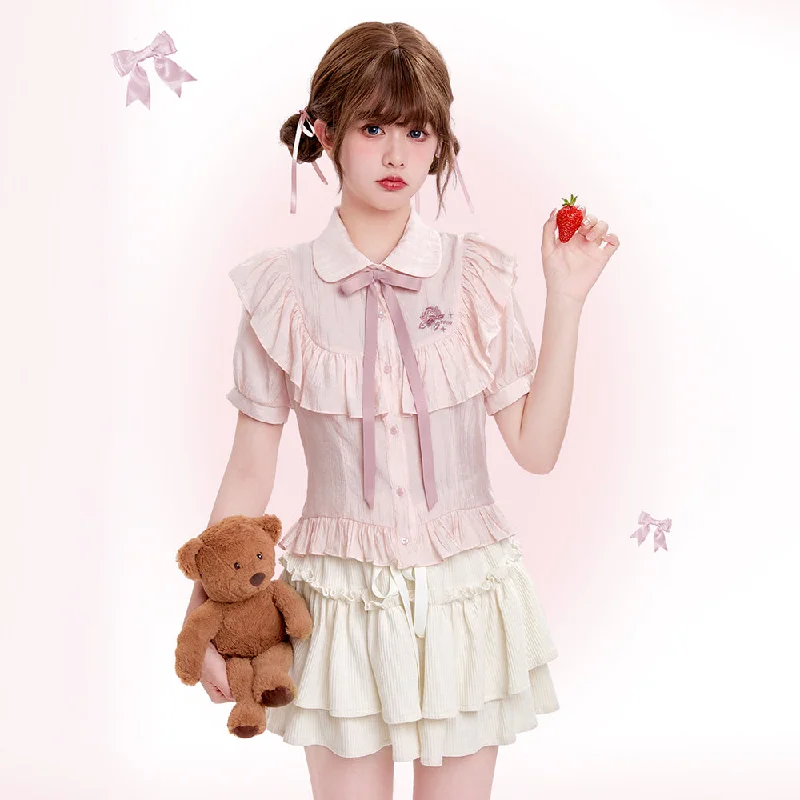 Exclusive Deal Tan Tuan~Sweet Lolita Short Sleeve Shirt Suit Multicolors