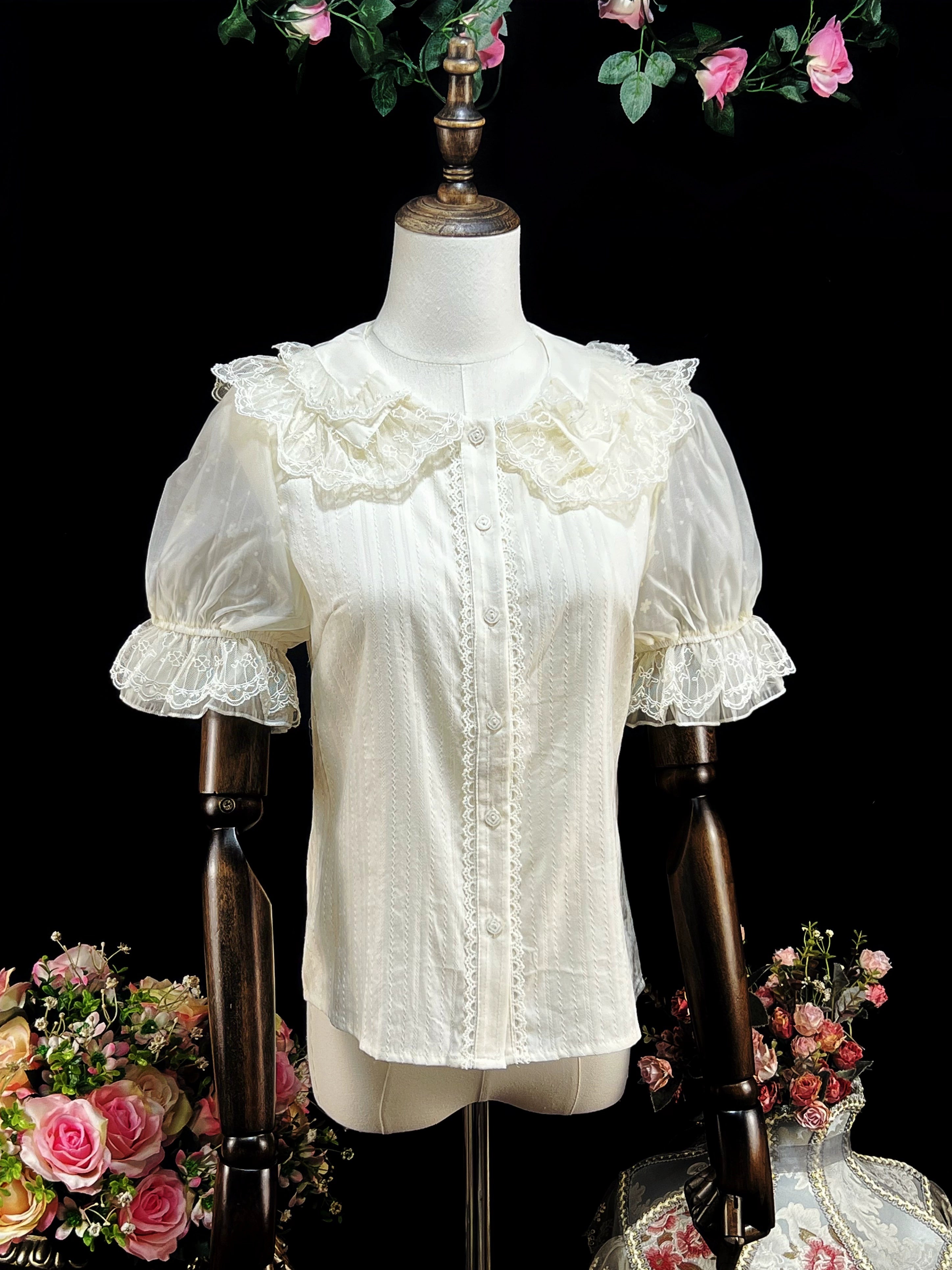 Weekend Savings Extravaganza DMFS~Sweet Lolita Shirt Cotton Lolita Blouse Doll Collar Weekend Savings Extravaganza DMFS~Sweet Lolita Shirt Cotton Lolita Blouse Doll Collar
