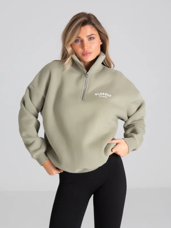 Special Discount Heritage 1/4 Zip Sweater - Olive