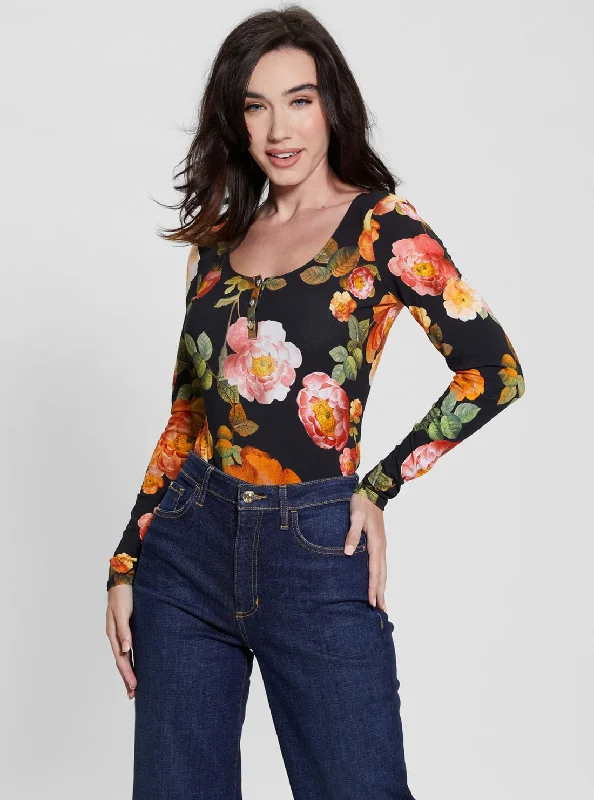 Weekend-Only Price Drops Black Floral Karla Henley Top