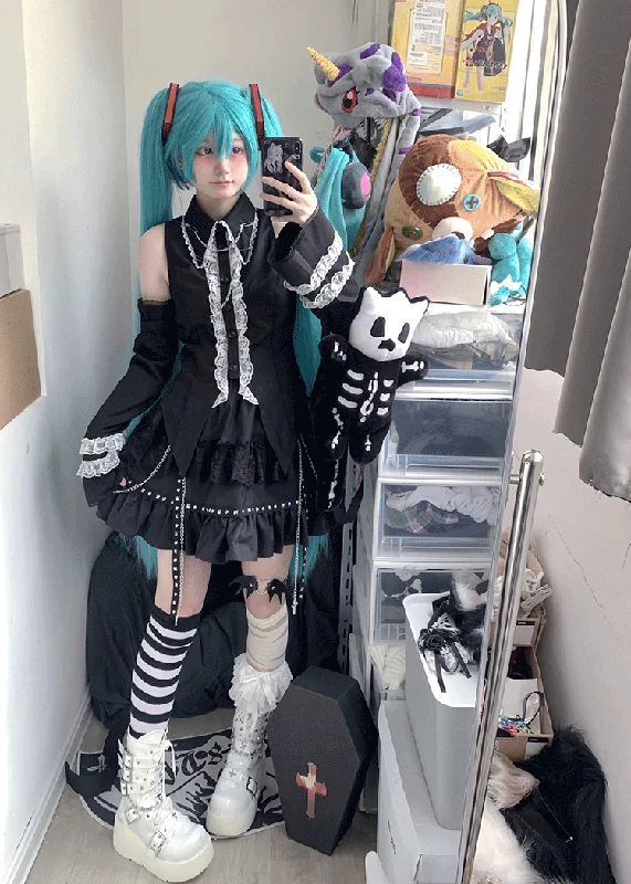 Weekend Specials to Enjoy (BFM)AOSpace~Puppeteer~Gothic Punk Lolita Sleeveless Y2K Shirt