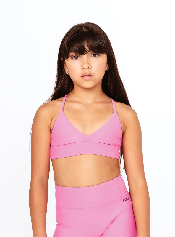 Weekend Bargains to Celebrate Girls Tap-in Triangle Top Pink