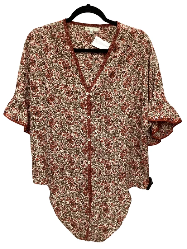 Weekend-Only Price Drops Paisley Print Top Short Sleeve Max Studio, Size M