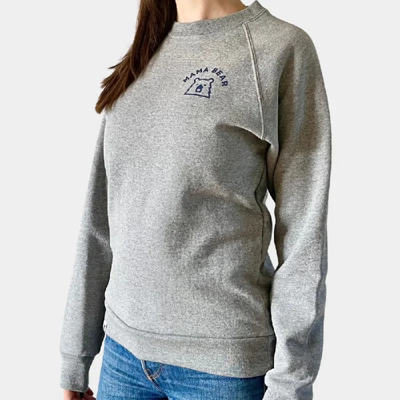Deal of the Day Mama Bear Crew Sweatshirt (Grey Marl + Navy)