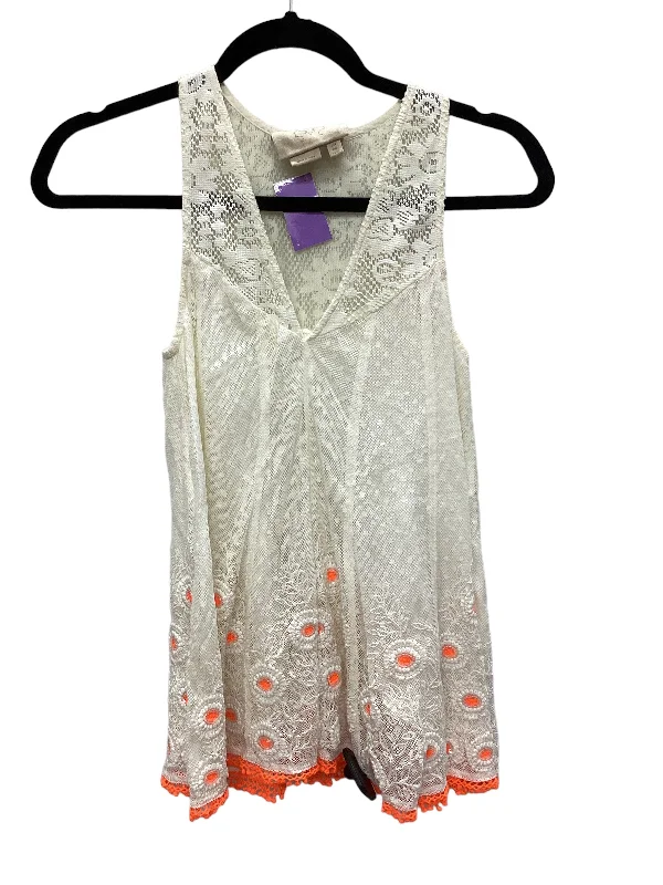 Exclusive Preview Cream Top Sleeveless Clothes Mentor, Size 4