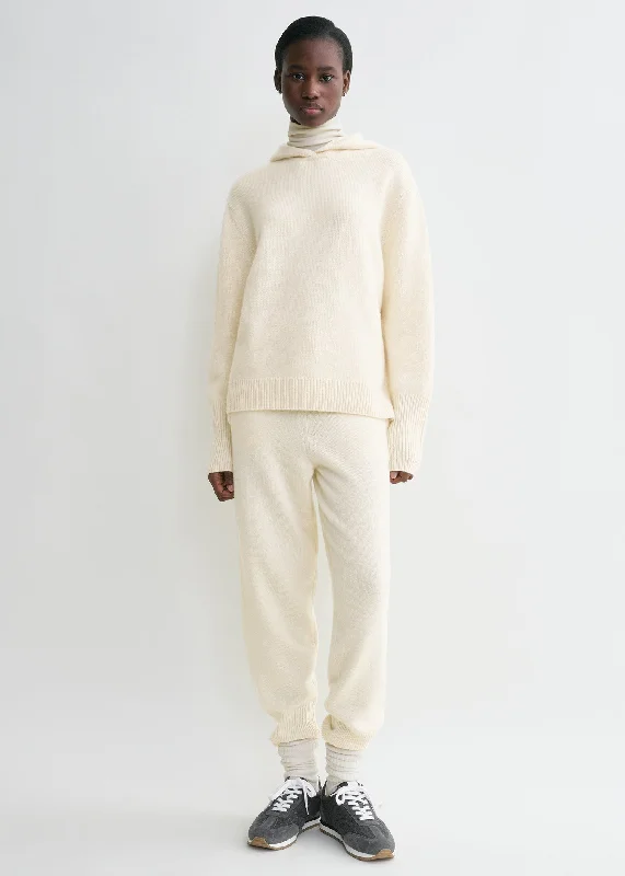Weekend Discounts to Delight Hooded cashmere sweatshirt winter white