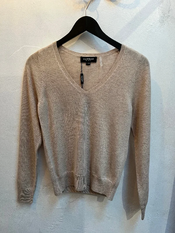Limited Availability Sand V Neck Cashmere Pullover