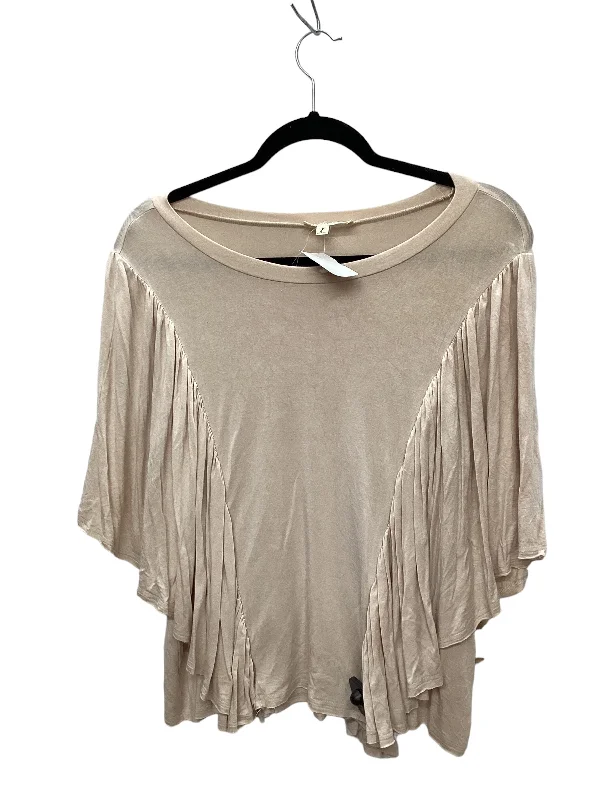 Huge Savings Cream Top Short Sleeve Listicle, Size S
