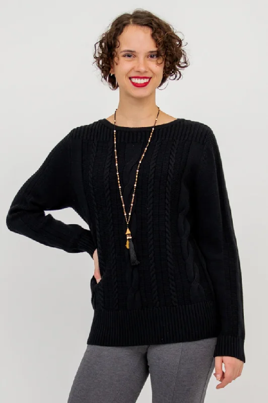 Crazy Savings Cora Sweater, Black, Cotton